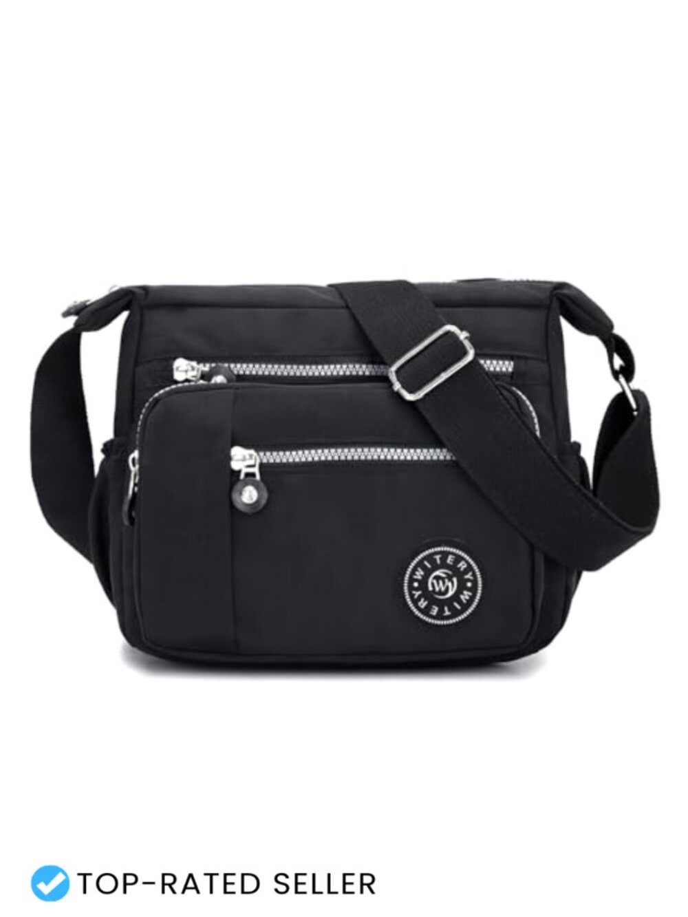 WITERY Nylon Crossbody Bag Multi-Pocket Shoulder Bag Adjustable Strap